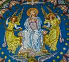 Colorful Virgin Mary Mosaic, Basilica of Notre Dame de Fourviere, Lyon, France. Art Print